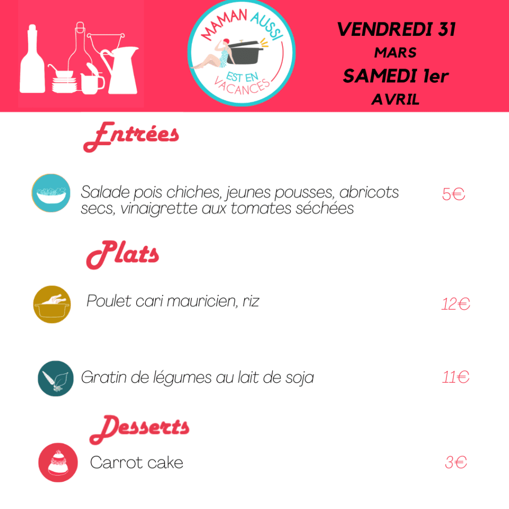 Menu de la semaine menu WE