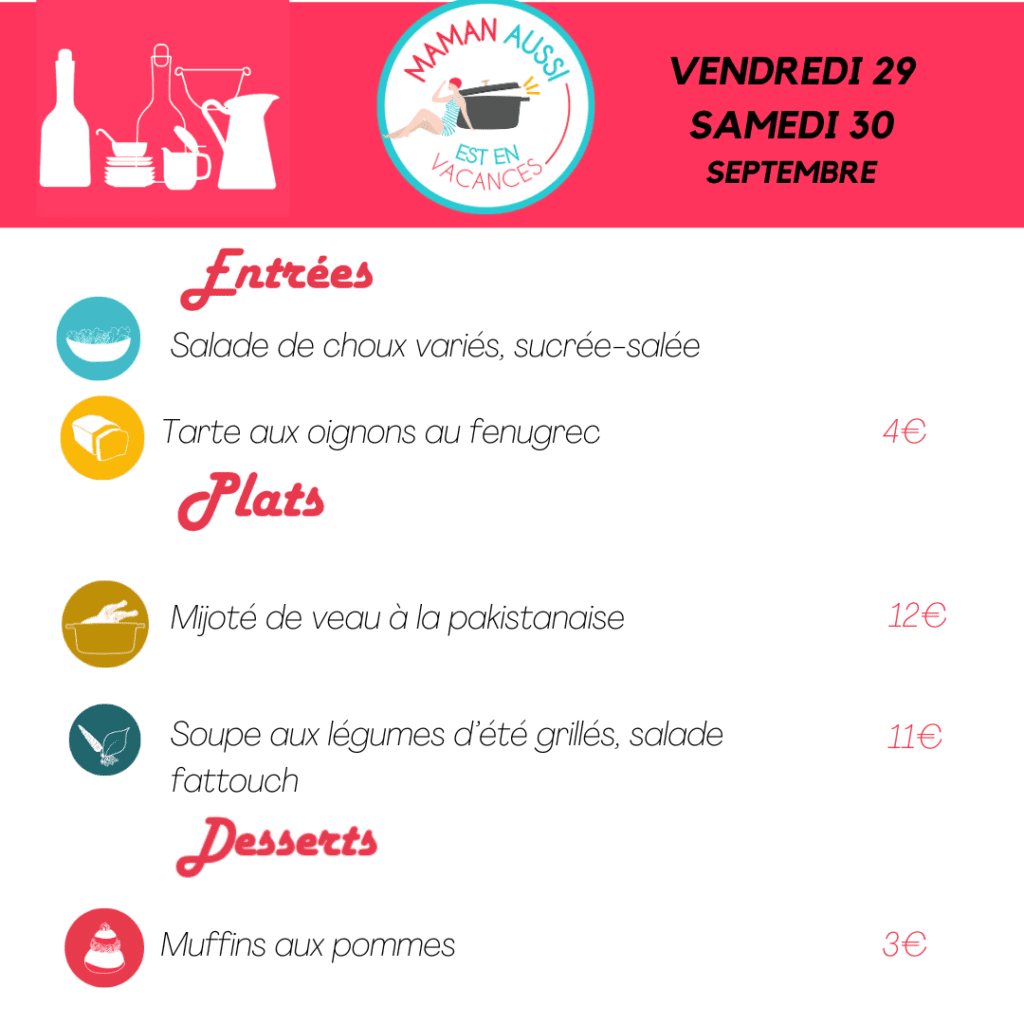 Menu de la semaine