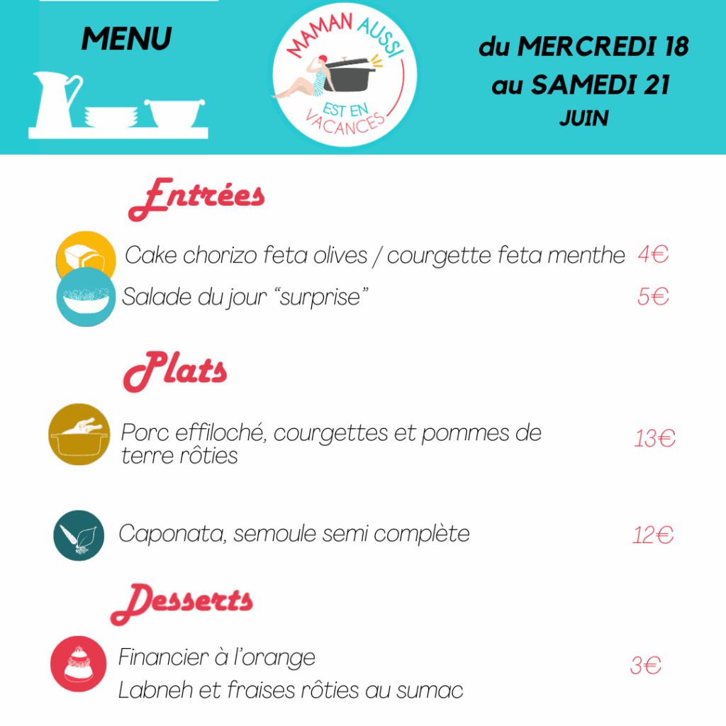 Menu de la semaine