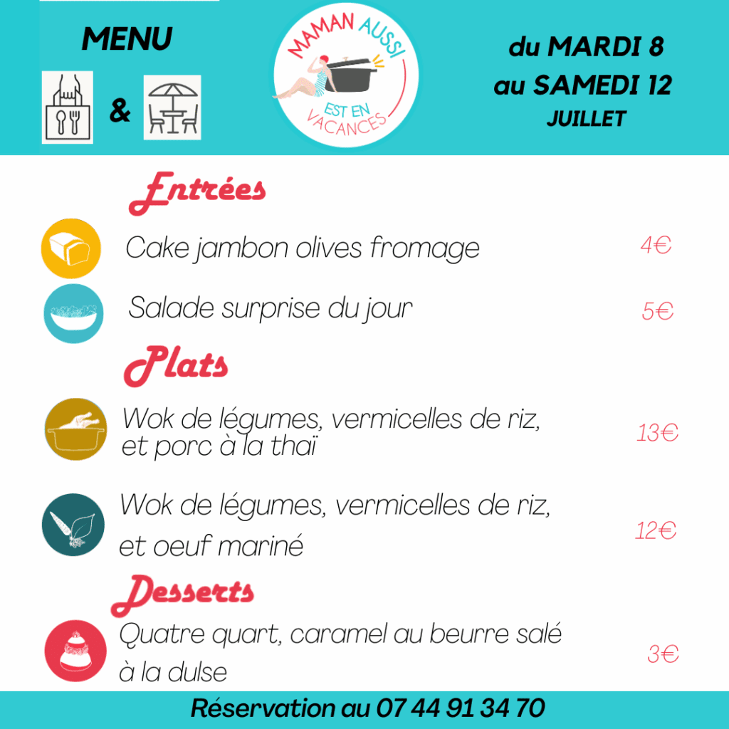 Menu de la semaine