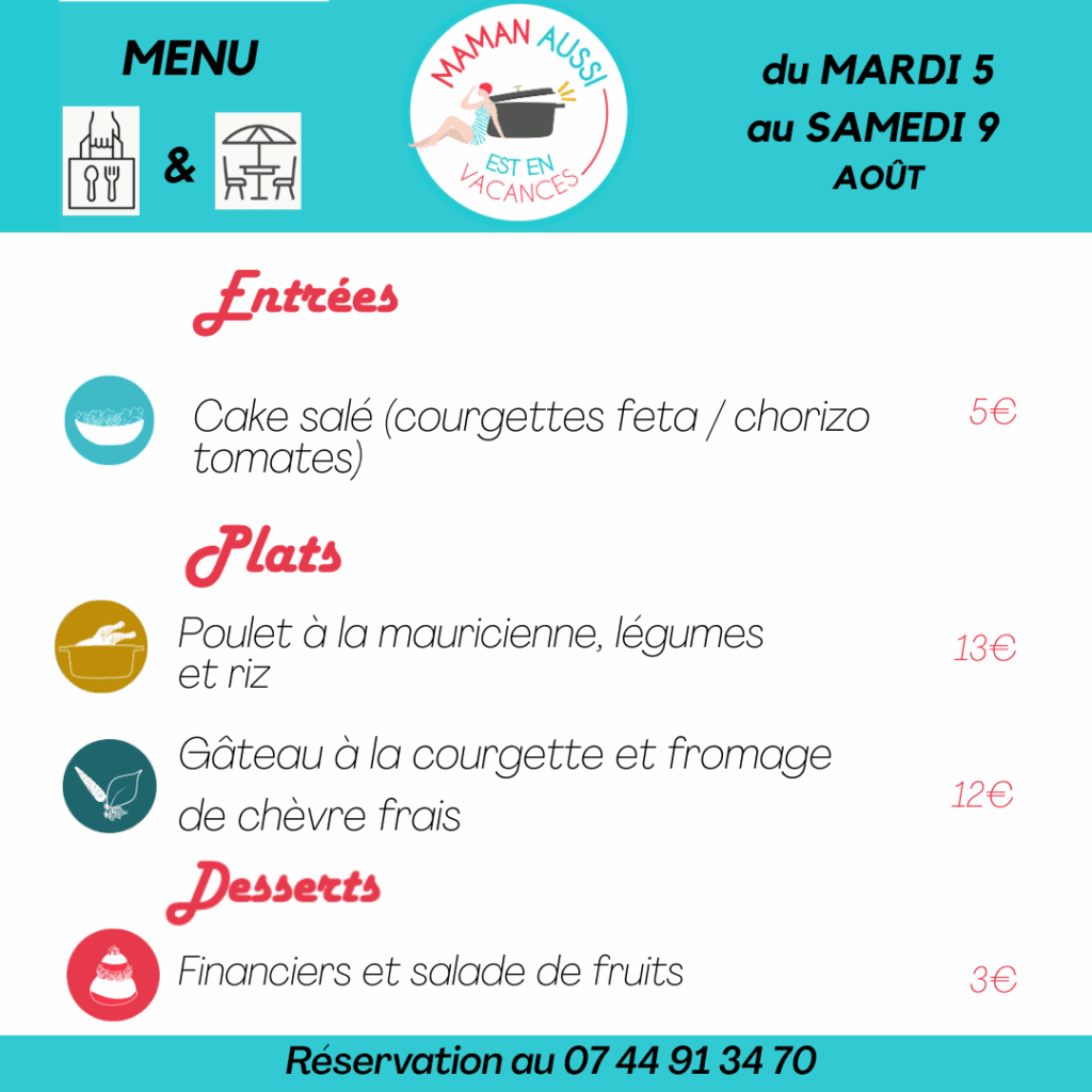 Menu de la semaine